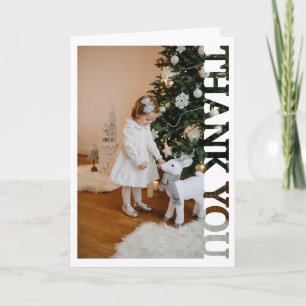 Cartão De Agradecimento Família de férias de Natal Foto Obrigado