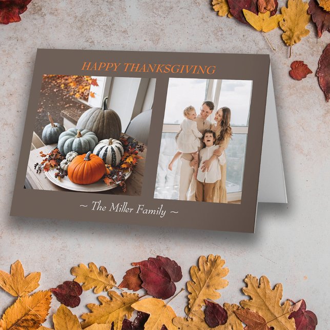 Cartão De Agradecimento Família Pumpkins de Ação de Graças Concede Obrigad (Criador carregado)