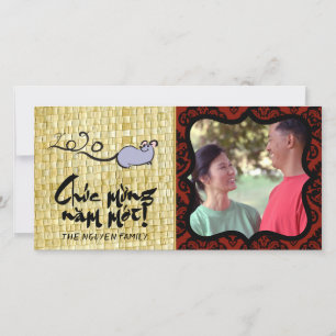 Cartão De Agradecimento Família Vietnamita Ano Novo Rat 2020 Saudação TYC2