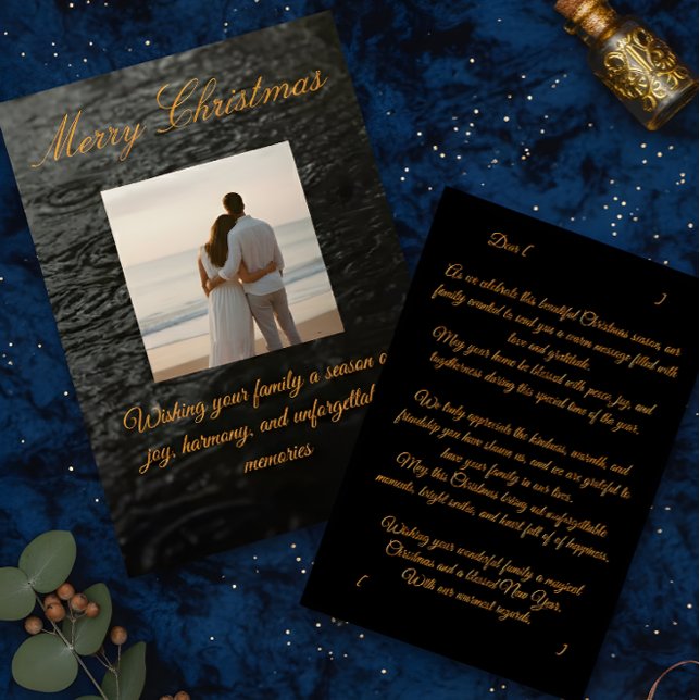 Cartão De Agradecimento Family Christmas Card – Editable Design (Criador carregado)