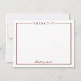 Cartão De Agradecimento Family Couples Elegant Script Dark Red Stationery