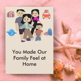 Cartão De Agradecimento Family Stay Host Card with Custom Message Option