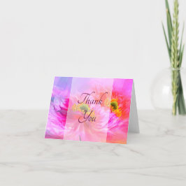 Cartão de agradecimento fantasia floral rosa