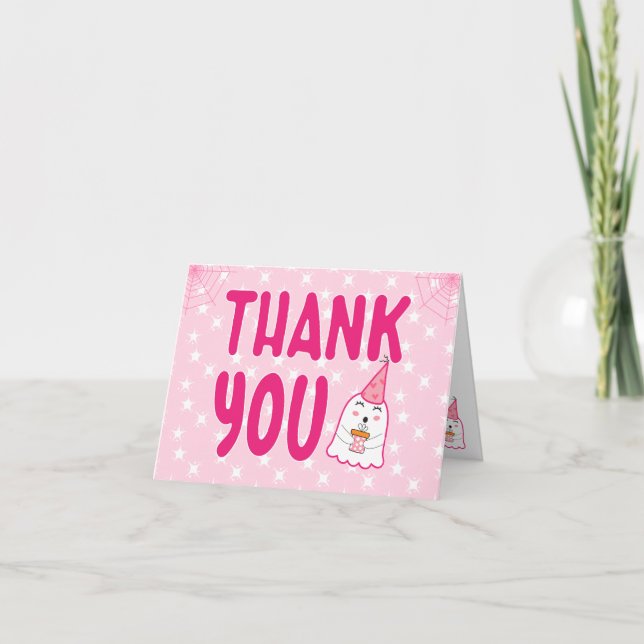 Cartão De Agradecimento Fantasma bonitinho do Dia de Aniversário para a ga (Frente)