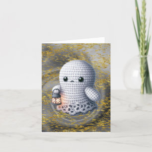 Cartão De Agradecimento Fantasma Crochet com Vazio Lanterna