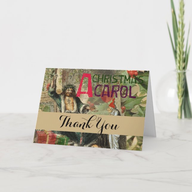 Cartão De Agradecimento Fantasma da Ilustração de Natal Presente (Frente)