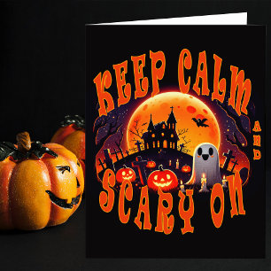 Cartão De Agradecimento Fantasma e Lanternas bonitinhos do Halloween