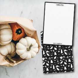 Cartão De Agradecimento Fantasma, Morcegos e Aranhas, Padrão de Halloween