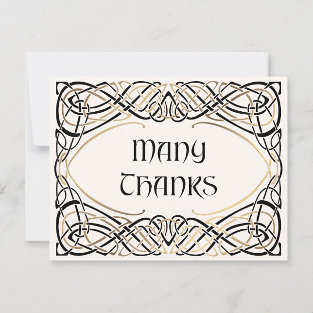 Cartão De Agradecimento Fantasy Celtic Medieval Wedding (Frente)