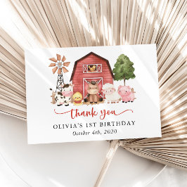 Cartão De Agradecimento Farm Animals, Cute Animals, Barn, First Birthday