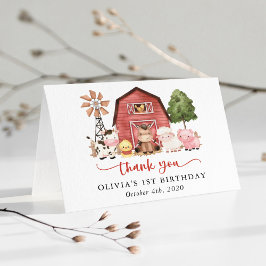 Cartão De Agradecimento Farm Animals, Cute Animals, Barn, First Birthday