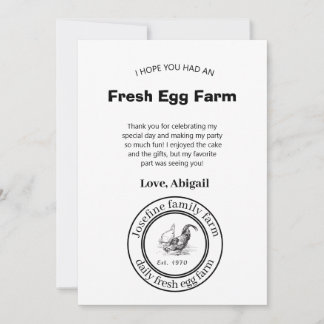 Cartão De Agradecimento Farm Fresh Eggs Chicken Coop Rustic Country Farm