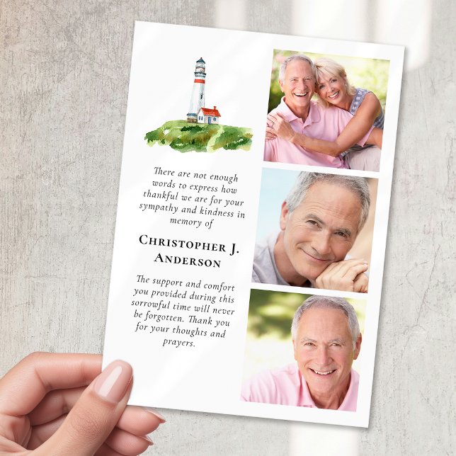 Cartão De Agradecimento Farol 3 Foto Simpatia Funeral (Criador carregado)