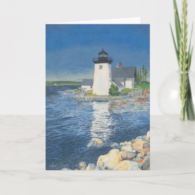 Cartão De Agradecimento Farol de ponto de grade (Frente)