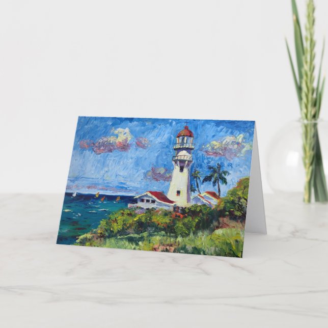 Cartão De Agradecimento Farol Diamondhead havaiano personalizável (Frente)