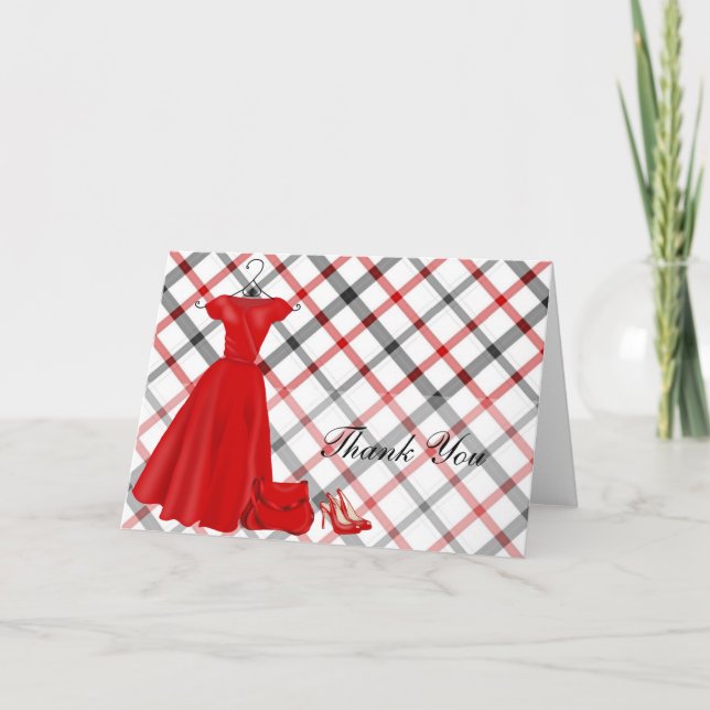 Cartão De Agradecimento Fashion Thank You (Red) (Frente)