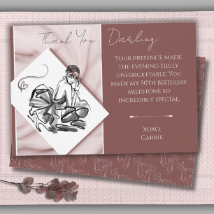 Cartão de Agradecimento Fashionably Fifty Chic Cou