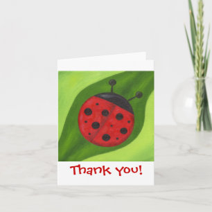 Cartão De Agradecimento Fat Red Ladybug Obrigado Notecard