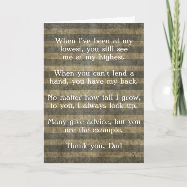 Cartão De Agradecimento Father's Day Card, Thank You (Frente)