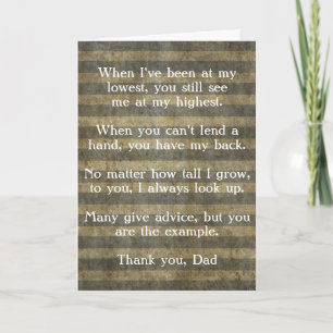 Cartão De Agradecimento Father's Day Card, Thank You
