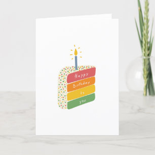 Cartão De Agradecimento Fatia de Bolo de Aniversário Parabéns