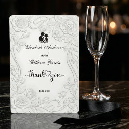 Cartão De Agradecimento Faux Embossed Floral White 3D Sculpture Effect