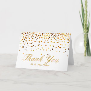 Cartão De Agradecimento Faux Gold Foil Confetti Elegante Sparkles Obrigado