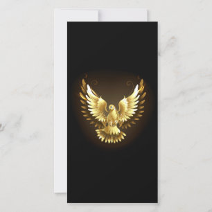 Cartão De Agradecimento Faux Gold Foil Peace Dove em Preto