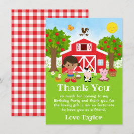 Cartão De Agradecimento Fazenda Aniversário Menina Negra Americana