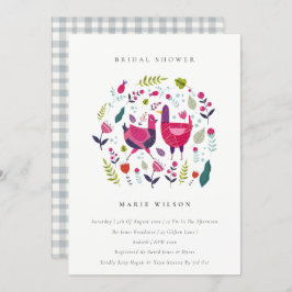 Cartão De Agradecimento Fazenda Brilhante - Chá de panela de Aves Florais