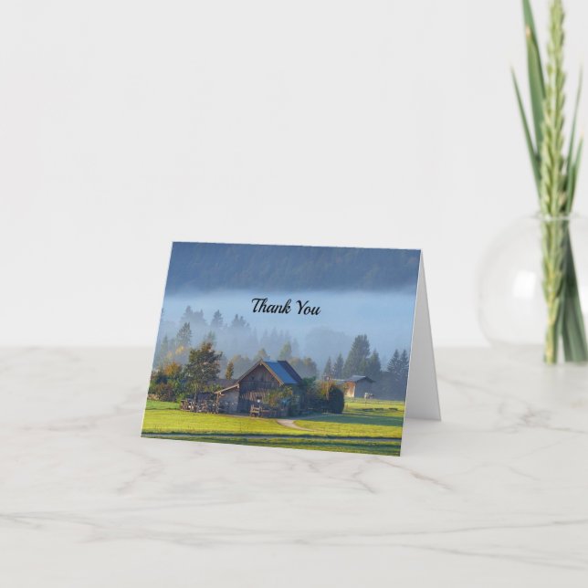 Cartão De Agradecimento Fazenda Cena 3 Obrigado (Frente)