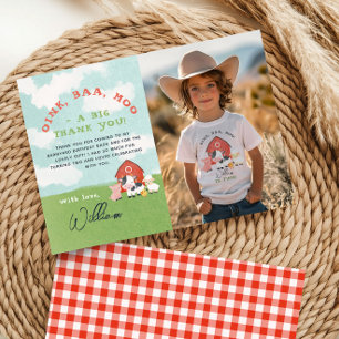 Cartão De Agradecimento Fazenda de Meninos Celebração no Quintal de Animai