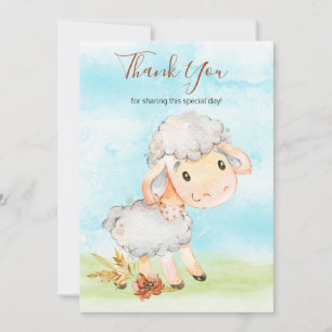 Cartão De Agradecimento Fazenda de Ovinos de Aquarela