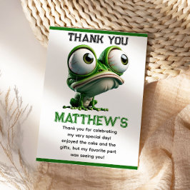 Cartão De Agradecimento Fazenda do Crazy Frog Fofa Tema de 1º Aniversário