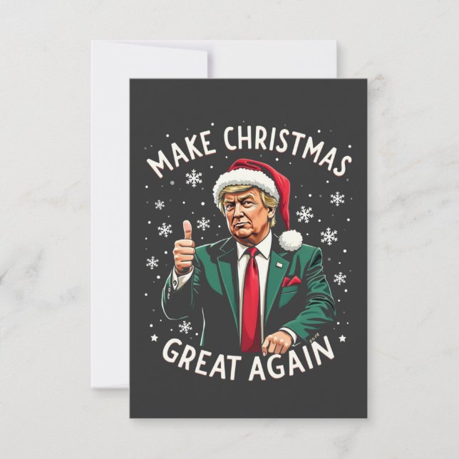 Cartão De Agradecimento Fazer Excelente De Natal Novamente Feio Trump Do S (Frente)