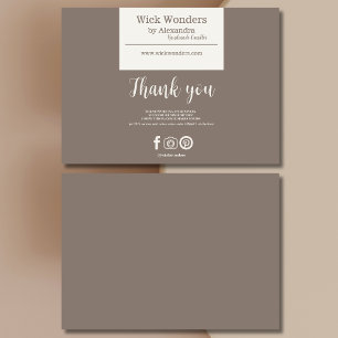 Cartão De Agradecimento Fazer Velas Minimalísticas Boho