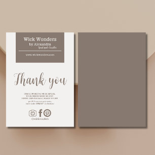 Cartão De Agradecimento Fazer Velas Minimalísticas Boho
