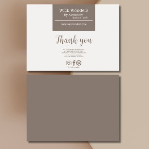 Cartão De Agradecimento Fazer Velas Minimalísticas Boho