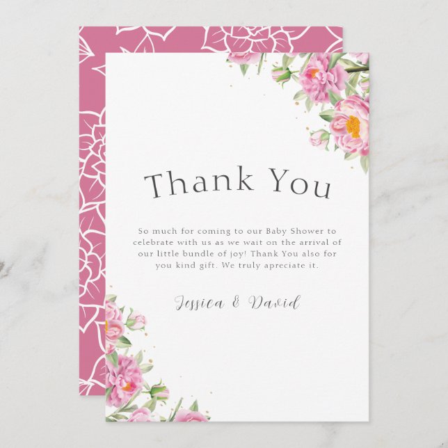 Cartão De Agradecimento Fdventure Rosa exótica (Frente/Verso)