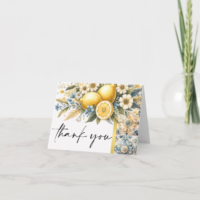 Cartão De Agradecimento Febre de Azulejo do Mediterrâneo: italiano Positan (Frente)