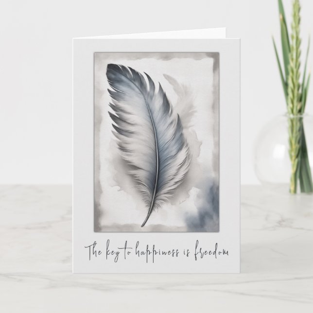 Cartão De Agradecimento Feder Vogelfeder Freiheit Freedom Karte Grußkarte  (Frente)