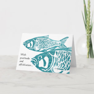 Cartão De Agradecimento Felicidades para os peixes agradecimentos