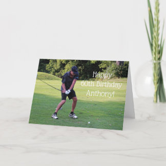 Cartão De Agradecimento Feliz 60º Aniversário Golfer Foto Esportiva