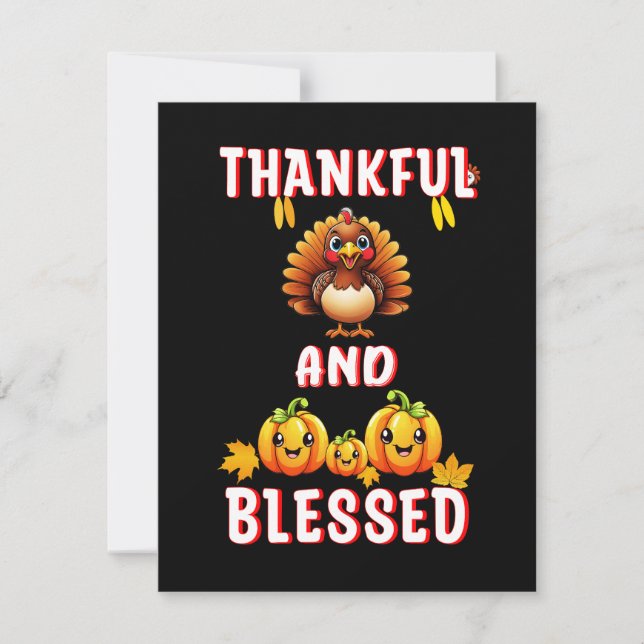 Cartão De Agradecimento Feliz Abençoado 23 Maple de novembro dos EUA Ação  (Frente)