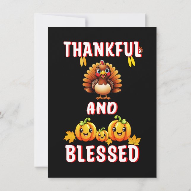 Cartão De Agradecimento Feliz Abençoado 23 Maple de novembro dos EUA Ação  (Frente)