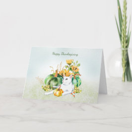 Cartão De Agradecimento Feliz Ação de Graças do Gato