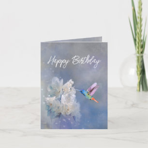 Cartão De Agradecimento Feliz aniversário Bela Pássaro Humming