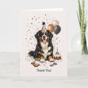 Cartão De Agradecimento Feliz Aniversário Bernese Mountain Dog