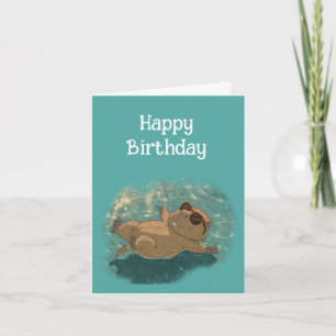 Cartão De Agradecimento Feliz Aniversário Capivara Divertida Só Relaxando