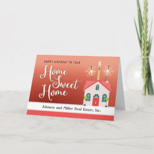 Cartão De Agradecimento Feliz Aniversário Da Casa Do Realtor